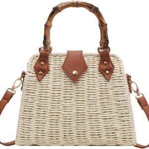 Cross Body Handbags for Women Straw Woven Beach Bag 2025 Summer Handmade Purses